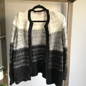 Cb Color Block Fuzzy Cardigan
